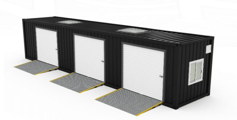 Garage containers: Bespoke garage container built by DC-Supply A/S