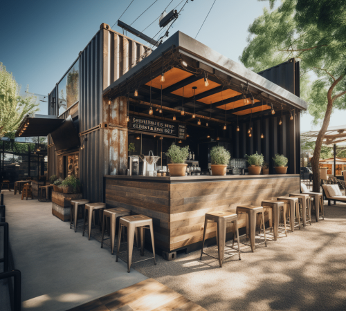 A Shipping Container Coffee Shop with Handcrafted Charm in the Artisan District